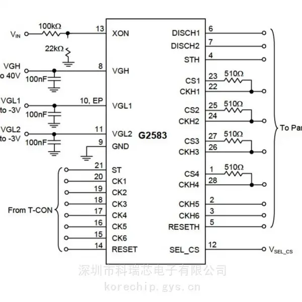 G2583RV1U ����10-CH��ѹ��ƽ��λ�� ���Ӻͼ�����LCDӦ��оƬ