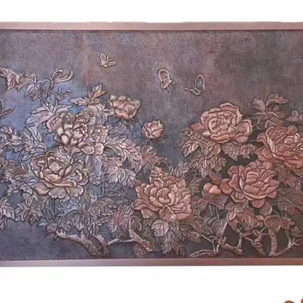 铝板浮雕壁画立面壁画浮雕红古铜颜色高低起伏层次美感十足