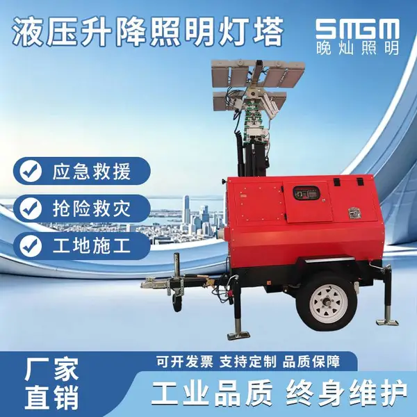 移动照明灯塔拖车式柴油风冷机户外应急照明灯塔