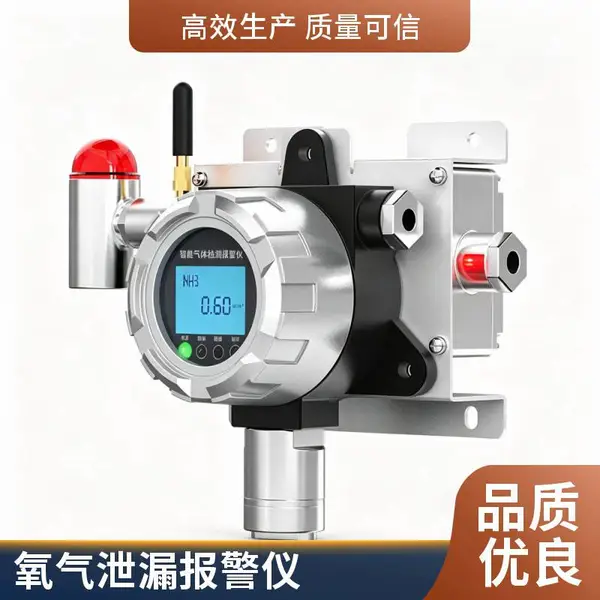 无线款固定式氧气检测仪 带温度补偿 高稳定电化学传感器 工业在线