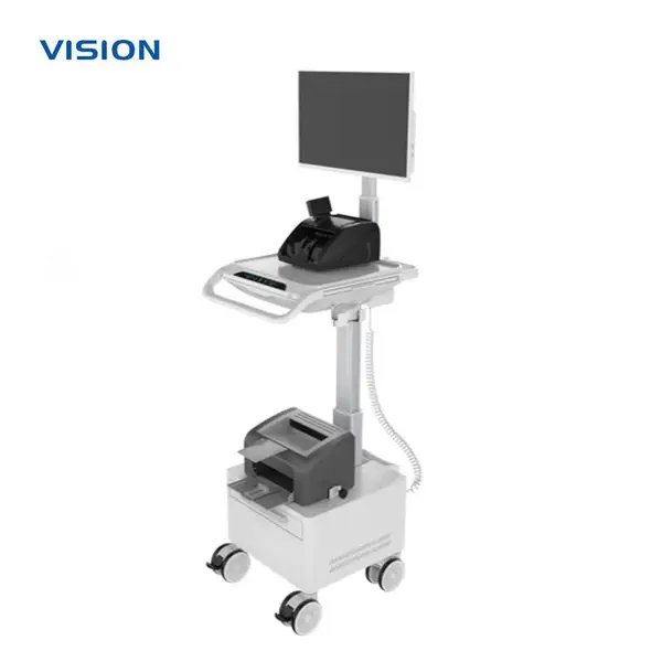 床旁结算车|VISION|24039| 带打印机显示器移动查房车 移动设备推车