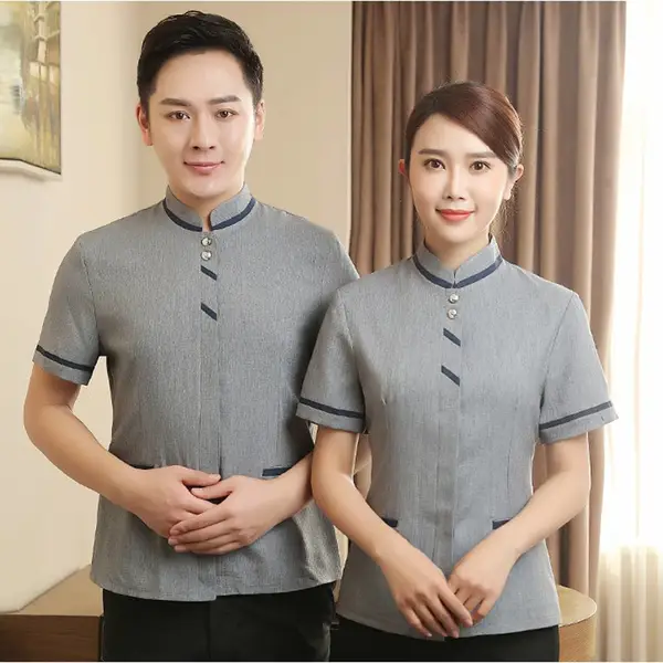 潍坊酒店宾馆夏季保洁服_淄博伟红服饰防油去污保洁服供应