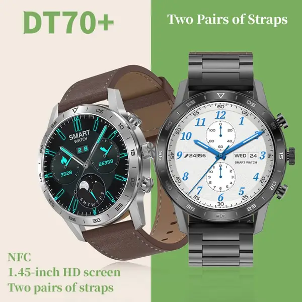 DT70+智能手表高清大屏蓝牙通话心率血氧监测NFC无线充运动手表