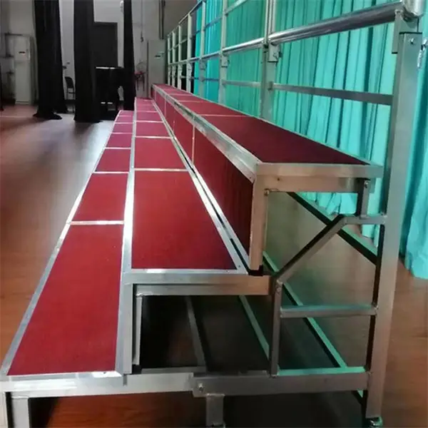 19. 合岳牌铝合金折叠合唱台源头厂家 防锈合唱台阶 多功能演出平台定制