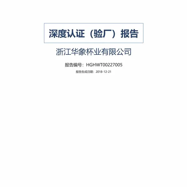 深度认证（验厂）报告