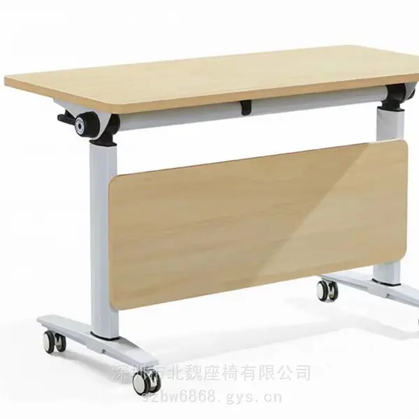 可折叠培训桌椅组合 折叠会议桌 可移动活动拼接长条桌 双人办公桌子