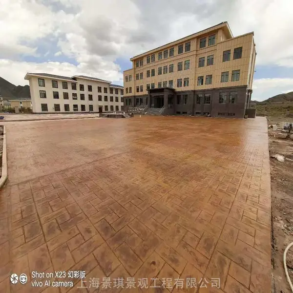 佛山景观道路仿古压花路面 郊野公园仿雨花石压模地坪装饰