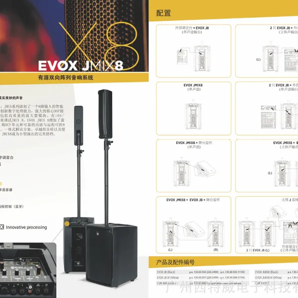 RCF/意大利 EVOX J系列 EVOX JMIX8有源两分频阵列音乐系统