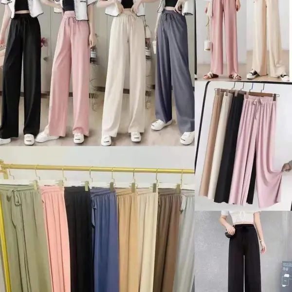 东莞塘厦服装批发 休闲阔腿九分裤批发 品牌服装尾货女装阔腿裤批发