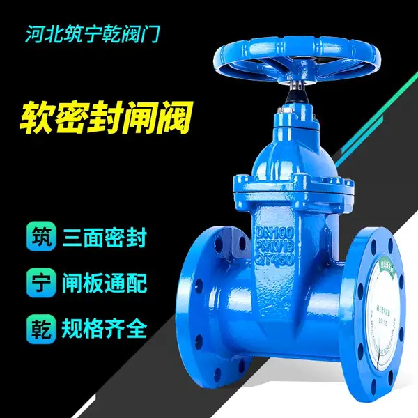 河北筑宁乾 暗杆软密封闸阀Z45X-16Q 弹性座封闸阀dn100 阀门
