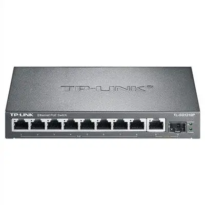 TP-LINK TL-SG1210P全千兆8口POE交换机标准48V供电带光口监控用