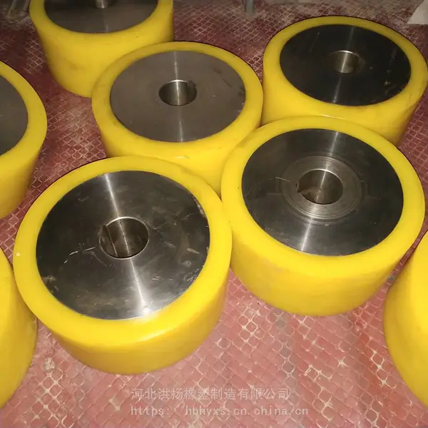 流水线用聚氨酯包胶轮 输送线聚氨酯滚轮 不锈钢聚氨酯包胶轮 可定制