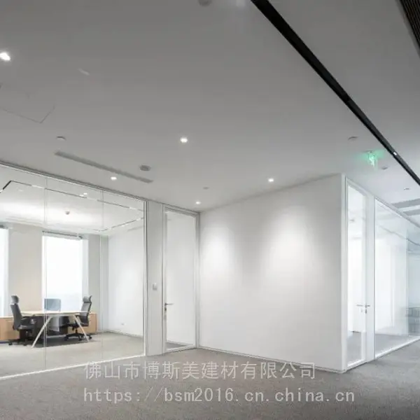 珠海 办公室玻璃隔断 铝合金双玻隔断 百叶隔断价格