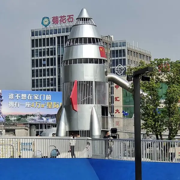星际广场儿童乐园项目大型火箭主题无动力设备鑫灏游艺