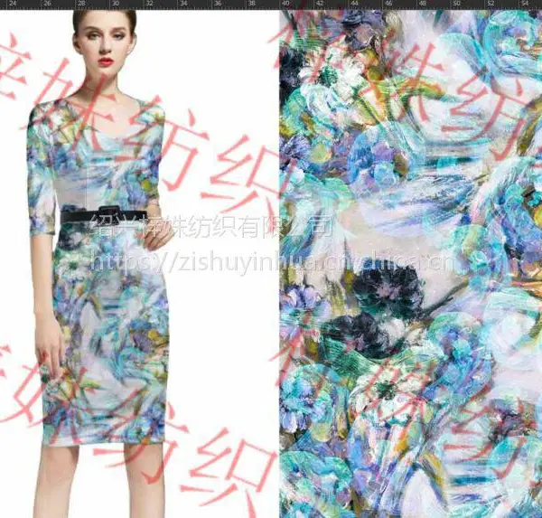 色丁布数码印花 柯桥色丁布印花厂 一流质量 高效服务