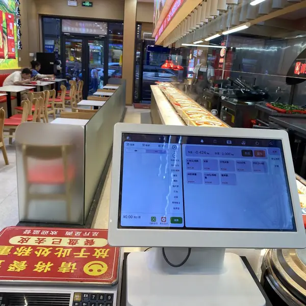 快餐店收银机称重收银一体机微信扫码支付一体机餐饮收银收款机