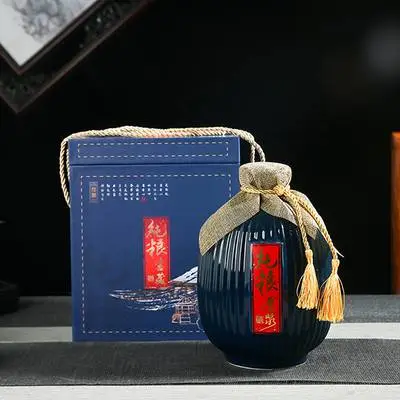 景德镇市生产陶瓷酒瓶厂 影青釉5斤装密封酒瓶 颜色釉泡酒瓶价格