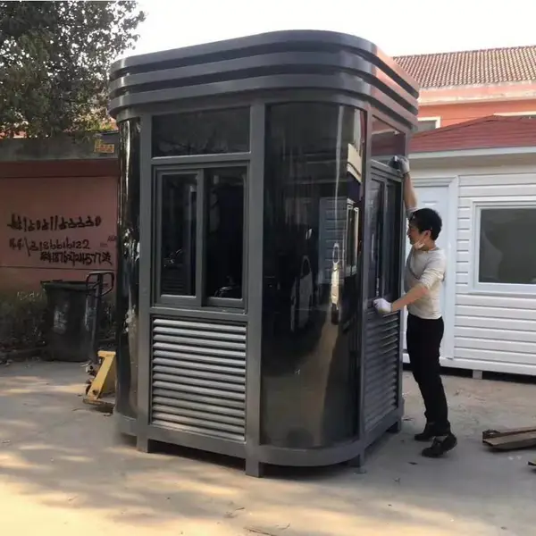 钢结构氟碳漆岗亭_钢结构圆弧形岗亭_无锡钢结构艺术岗亭