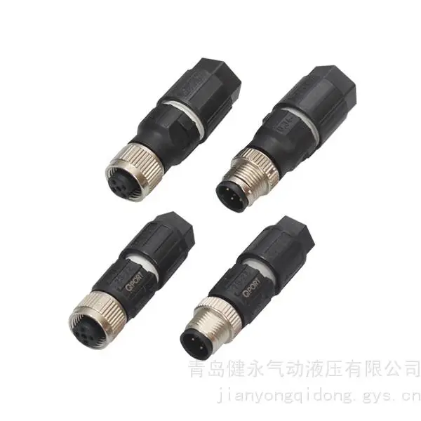 韩国三元SAMWON?ACT M12 直式 4 芯公头航空连接器 M12A?S4M?S35