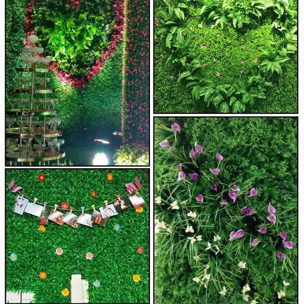 深圳厂家直营仿真植物墙背景花墙面装饰门头室内外橱窗阳台装修假草皮绿植墙草坪