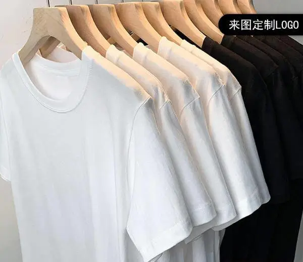 纯棉男士短袖t恤广告衫纯色棉现货批发