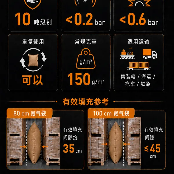牛皮纸复合充气袋 海运集装箱防潮填充 吸湿阻隔重型缓冲包 支持来图定制