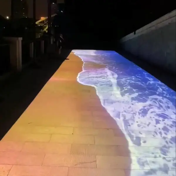 全息投影地面墙面走廊海浪互动虚拟3d智能动态沙滩
