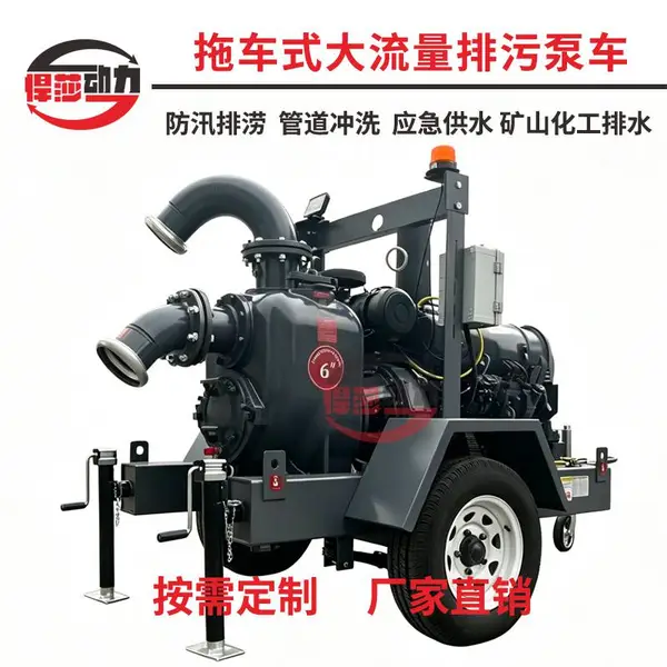 悍莎高真空自吸防汛泵车 市政招投标专用移动泵车 雨季积水快速排水车