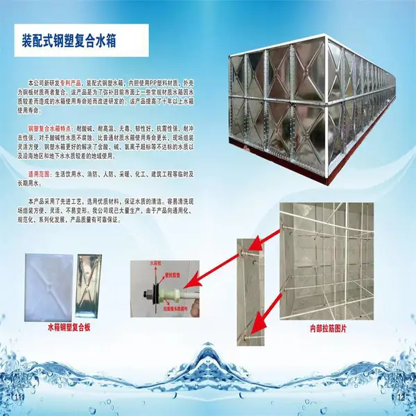 钢塑复合水箱 超耐腐食品级内胆 水处理设备配套
