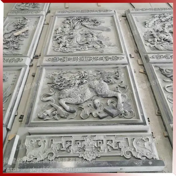 ***青石浮雕麒麟壁画 祠堂外墙浮雕装饰 福建石浮雕订制