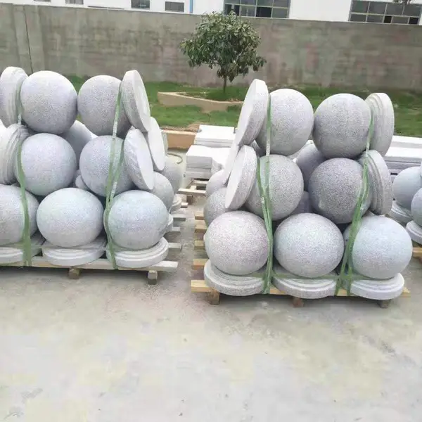 学校路口阻车石球400mm大理石圆球小区挡车石墩