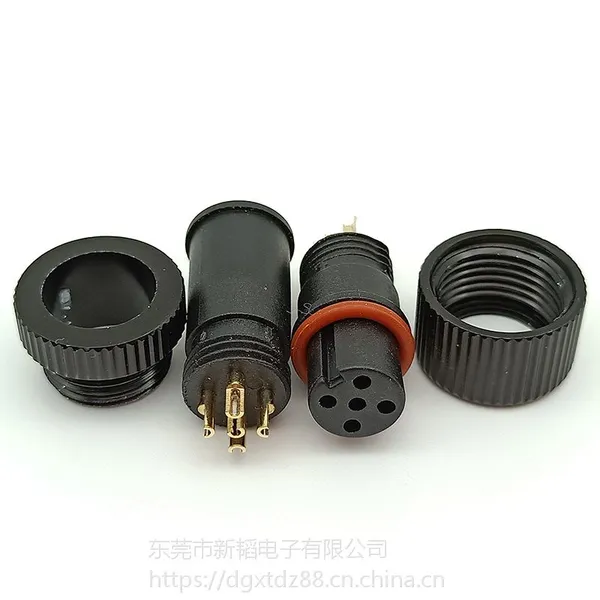 M12防水头5P,LED户外亮化灯具公母对插旋紧快速连接防水插头