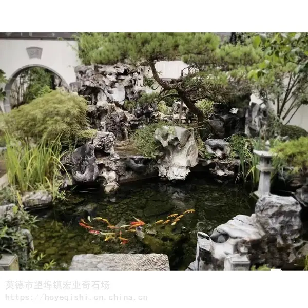 吨位太湖石原石景观-太湖石假山喷泉驳岸-龙岗园景假山石供应
