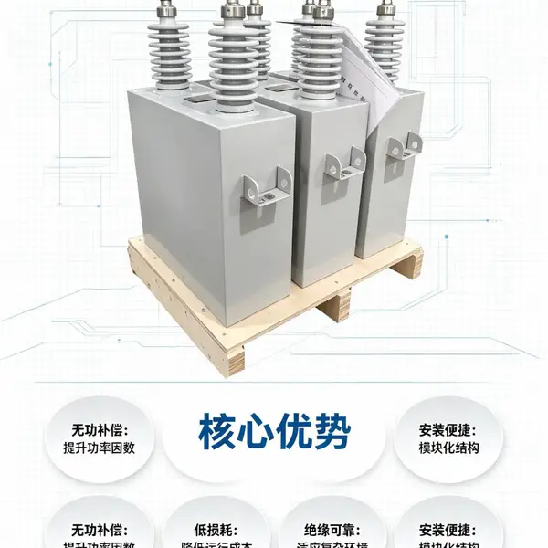 BFM BAM11/√3-500-1W高压并联电容器 11/√3KV 500kvar提高功率因数并联电容器