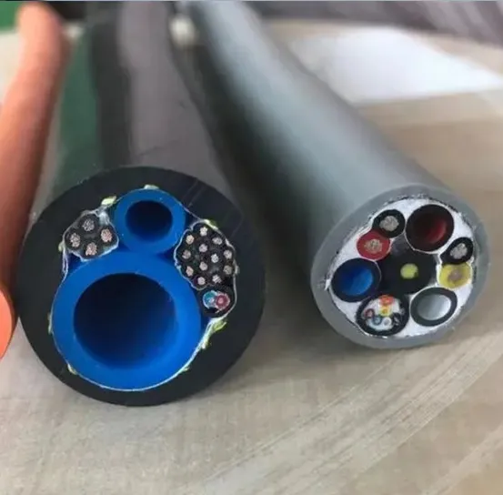 柔性耐腐蚀带气管组合电缆 工业气电一体集成线缆