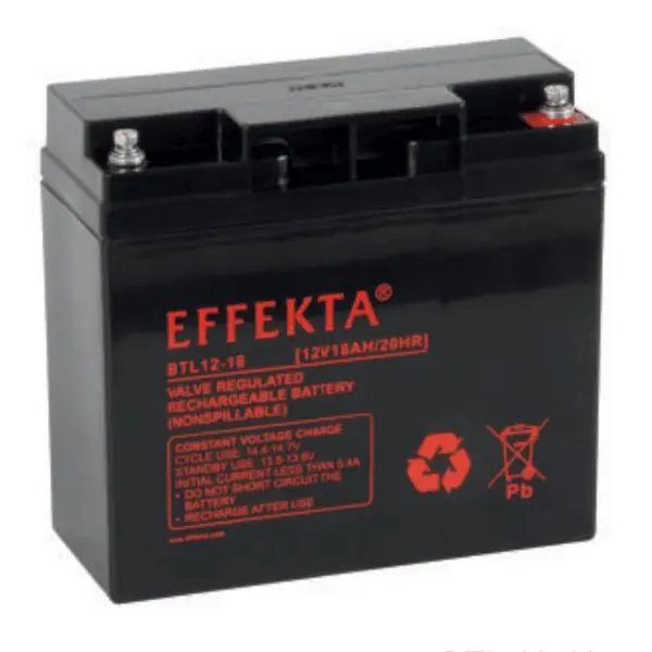 EFFEKTA铅酸蓄电池BT12-18i 12V18AH/20HR医疗器械 通信设备 应急照明