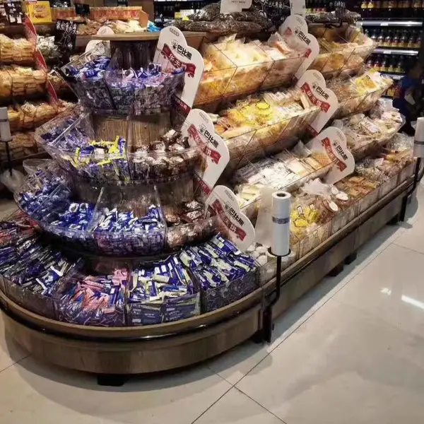 【散称货架系列】超市木质品货架 食品货架厂家/迦美展柜