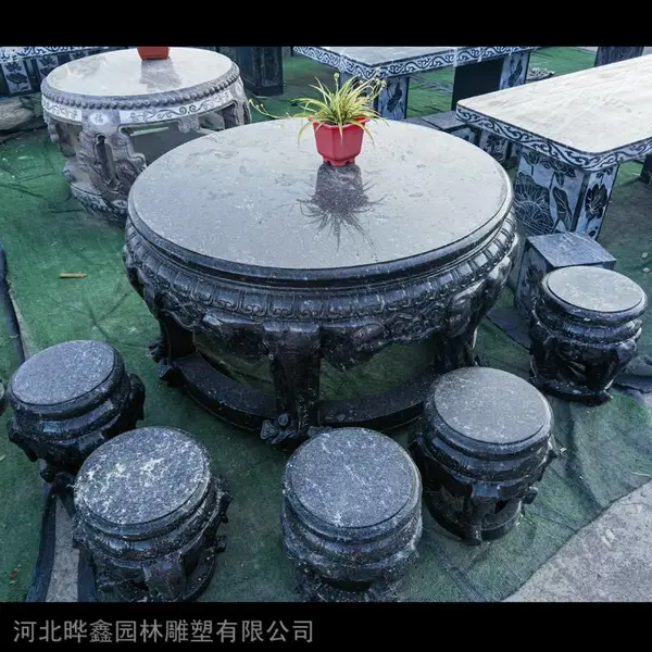 石桌石凳直供 石桌和石凳庭院公园景观摆件