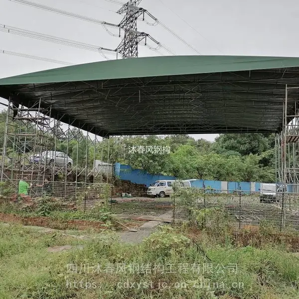 沐春风工厂定制工地钢筋加工棚 桥梁养护篷 移动式加工棚