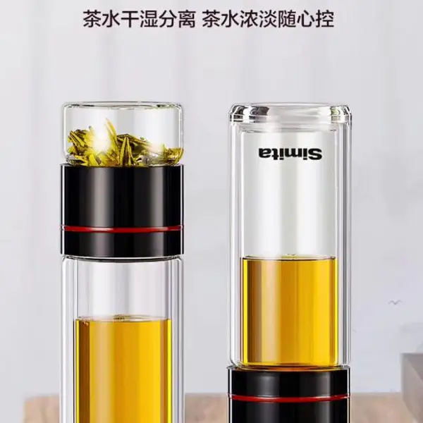 西安玻璃杯批发 双层水晶玻璃杯商务会议活动留念 门店开业刻字纪念礼品杯