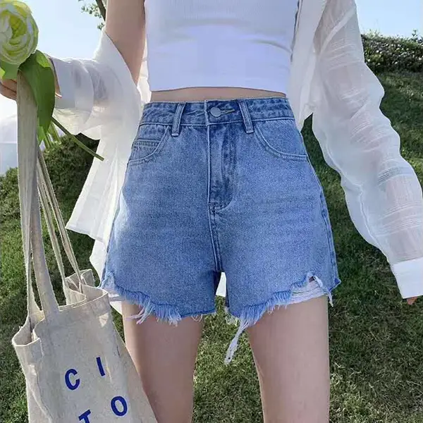 便宜女装货源低价位服装货源地摊服装货源女士牛仔裤牛仔短裤批发