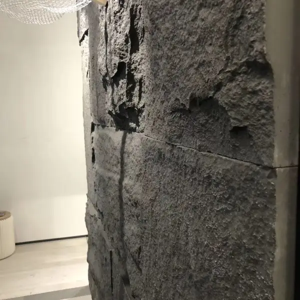 PU蘑菇石生产背景墙|安装简易|保温隔热PU蘑菇石柱子厂家直发