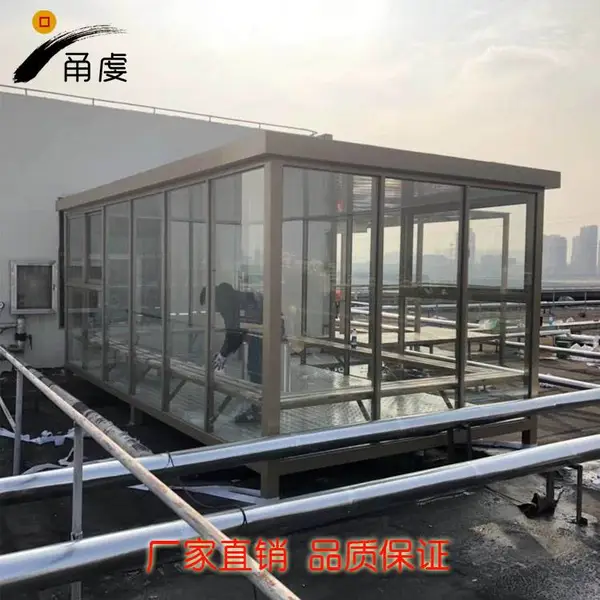 新建厂房门卫不锈钢平顶造型保安亭 道闸收费铝合金保卫亭