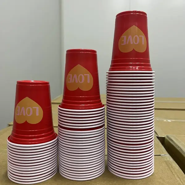 一次性塑料杯批发定制 双色游戏杯外贸出口 环保材质派对饮品杯