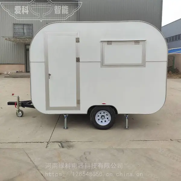 步行街移动早餐车_摆摊拖挂式餐车_供应步行街无动力款牵引车