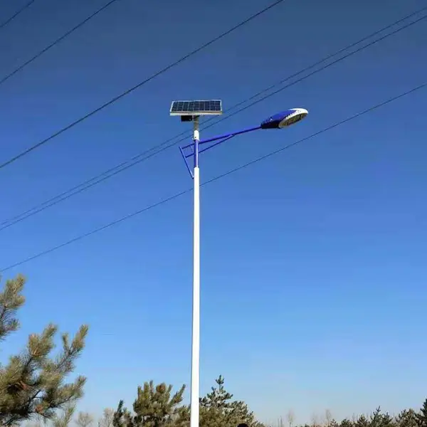 定制6米太阳能路灯 锥形海螺臂LED金豆超亮 新农村户外节能
