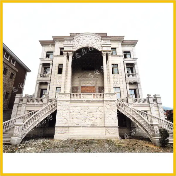 厂家价格批发 石雕别墅 郊区风景建造休养园林住宅 供应别墅外墙装饰 大理石石材干挂浮雕 别墅装修