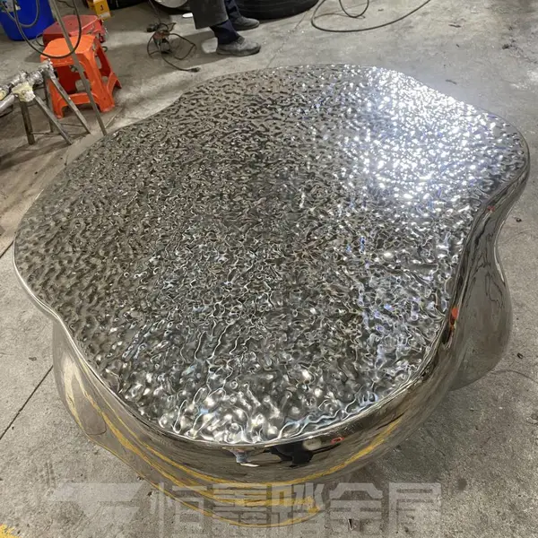 佛山不锈钢雕塑厂家 艺术坐凳小品摆件 不锈钢异形茶几桌