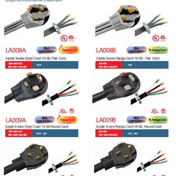 NEMA10-30P 10-50P 14-30P 14-50P 6-50P 6-30P 电源线