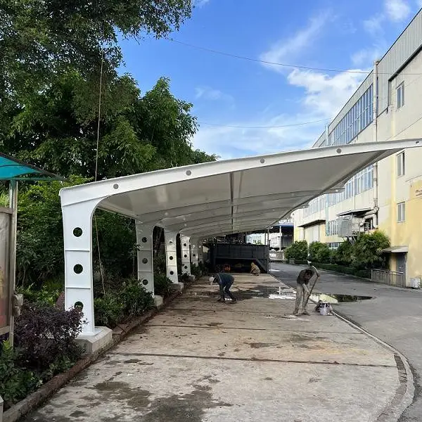膜结构7字形停车棚厂家安装膜结构停车遮雨遮阳棚